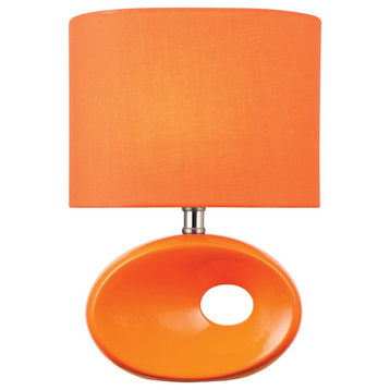 Lite Source LS-22315 Hennessy II 1 Light Table Lamp - Orange Ceramic