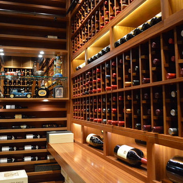 La Jolla, San Diego California Custom Wine Cellar Design Contemporary Mahogany