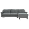 LifeStyle Solutions Hayworth Sectional with Rolled Arms in Gray