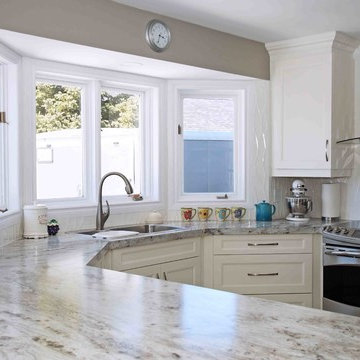 White U-shaped Kitchen