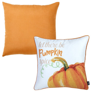 Set Of 2 18"  Fall Season Pumpkin Pie Throw Pillow Cover In Multicolor