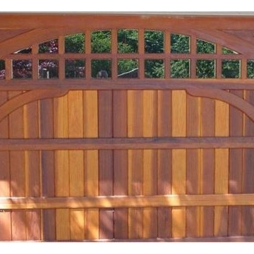Stained Wood Carriage Garage Doors