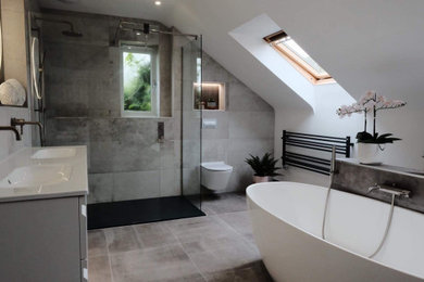 Contemporary bathroom in Cheshire.