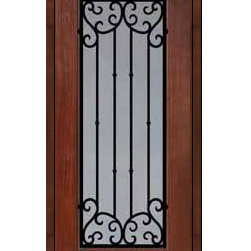 Single Door 80 Fiberglass ValenciaFull Lite Wrought Iron - Front Doors