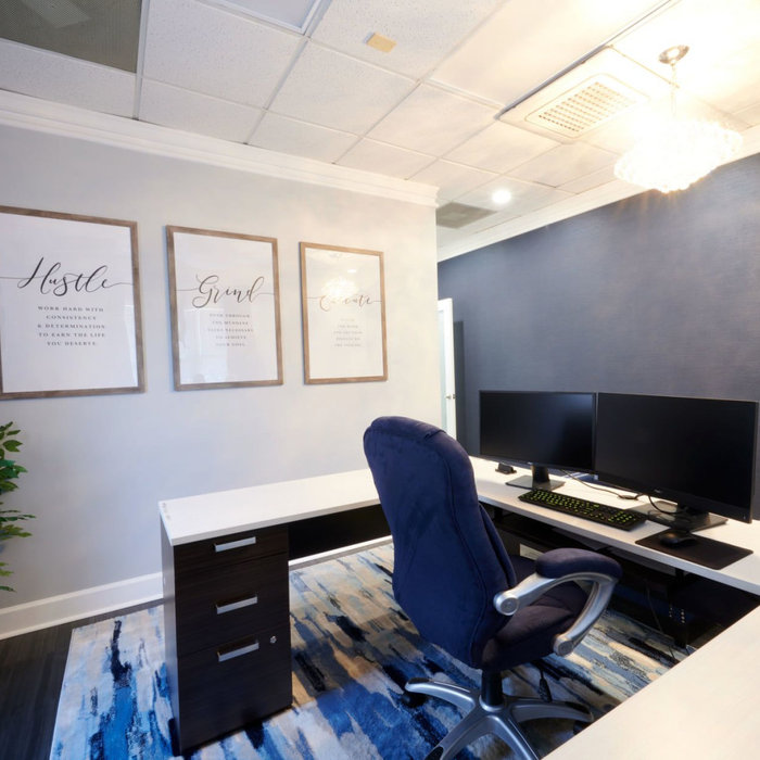 Inspiration for a modern home office remodel in Atlanta