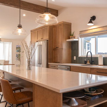 Warm, Earthy Main Level Remodel w/ Natural Wood and Stone Features