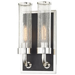 Hudson Valley Lighting - Soriano 2-Light Wall Sconce, Polished Nickel Finish, Crackel Clear Glass Shade - "Of all the original phenomena, light is the most enthralling." -Leonardo da Vinci