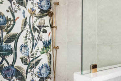 Example of a transitional bathroom design in Charlotte