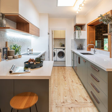 Nature-Inspired Contemporary Kitchen and Laundry
