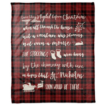 Twas the Night Before Christmas 50x60 Coral Fleece Blanket