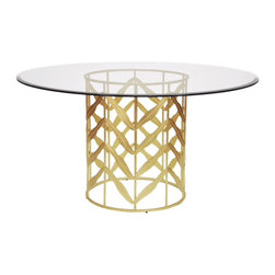 Worlds Away - Worlds Away Redding Glass Top Dining Table - Dining Tables