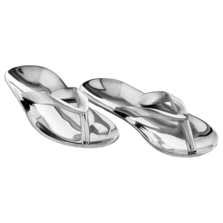 Metal Sandals, Polished, Set of 2
