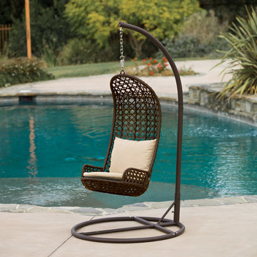 Outdoor Space Featuring Swinging Chair