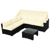 Outdoor Patio Furniture 4-Piece Rattan Resin All-Weather Wicker Sectional Set