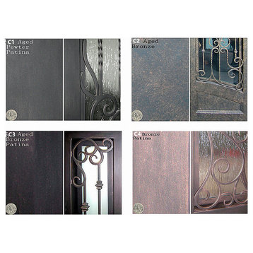 High-End Front Entry Wrought Iron Door With Same Style Single Door