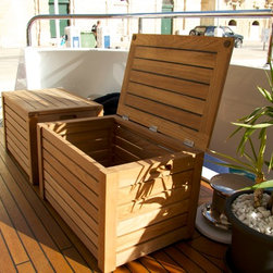 Teak Yacht Storage Chests - Accent & Storage Benches