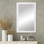 Frame My Mirror - Briscoe White Framed Wall Mirror, 28" X 60" - Stark and simple, the Briscoe framed mirror still manages to be bold. Make your custom framed mirror stand out with the wide white framing of the Briscoe. Its flat, unadorned surface is a contemporary take on a classic style.
