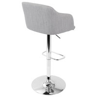 LumiSource Daniella Adjustable Height Barstool, Light Gray