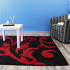 Quinton Floral Rug - Black and Red - 8' X 10'