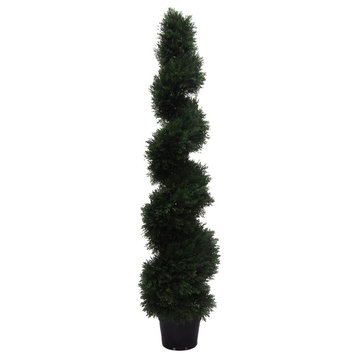 Vickerman Cedar Spiral Tree, on Pot UV, 3', 5'