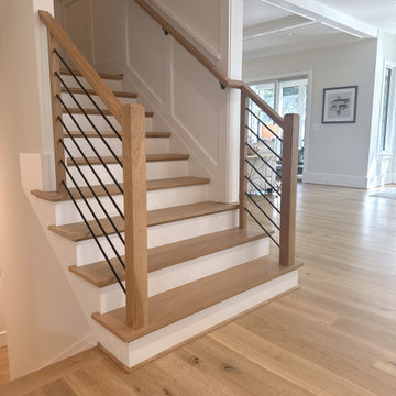 Project #140 | White Oak Staircase with Horizontal Bar Rail