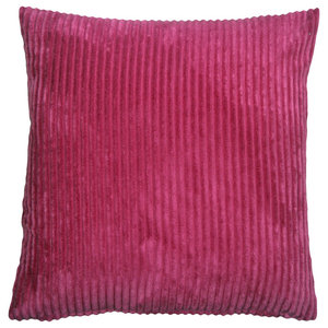 Wine Red Velvet Flanged Throw Pillow Cushion Covers 18x18 Set of 2