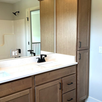 Shoji White and Rustic Beech Almond Kitchen Design