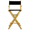 30" Director's Chair With Natural Frame, Black Canvas