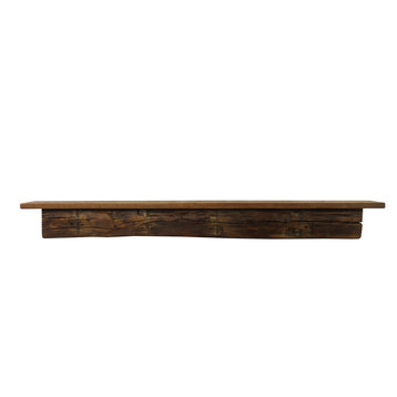 Reclaimed Pine Floating Mantel Shelf, 6.25"x6.5"x60", Chunky, Antique, 1800's