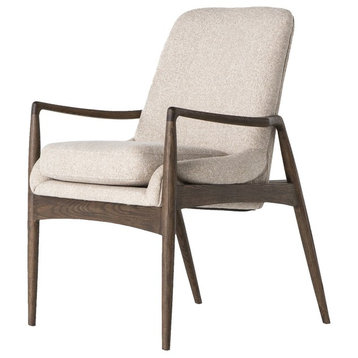 Braden Mid-Century Modern Upholstered Dining Arm Chair Set Of 2