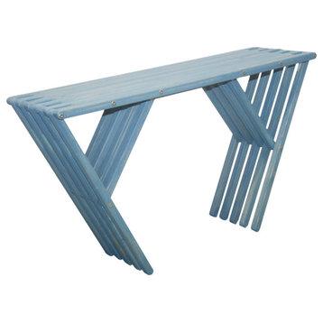 Buffet or Console Modern Design Wood Table 54" L x 15" D x 31 H, Sky Blue