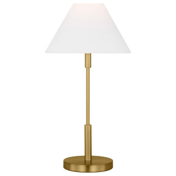 Porteau 1-Light Indoor Table Lamp, Satin Brass Gold