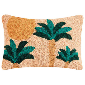 Sunset Palm Trees Hook Pillow