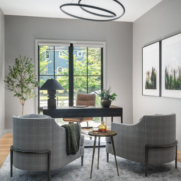 North Arlington Virginia Moody Masculine Home Office Study