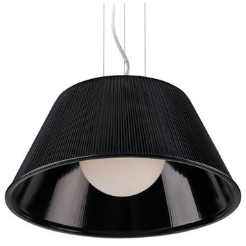 1 Light Large Pendant - 19.5 Inches Wide by 9 Inches High-Chrome Finish-Black