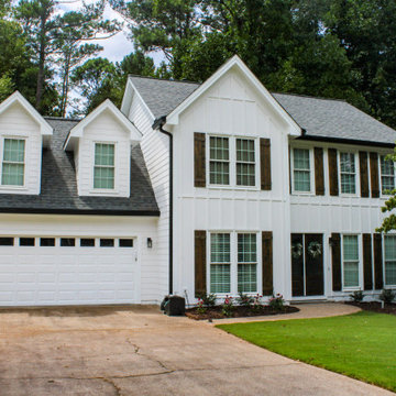 Woodstock, GA Siding Replacement with James Hardie - HardiePanel Vertical Siding