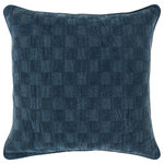 Kosas Home - Remy 22" Square Throw Pillow, Dark Blue - Throw pillows are a great way to add some style to your home. The pillow cover is made with from cotton linen blend with a overdyed stonewash technique for a subtle vintage look and feel. Due to this process, each pillow is unique with a slight color variation. Featuring a luxurious down feather insert, this pillow will make your room look cozy and inviting. Available in multiple colors.