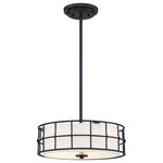 Savoy House - Savoy House 6-8502-3-89 Hayden - Three Light Convertible Semi-Flush Mount - The Hayden is a contemporary light fixture with anHayden Three Light C Black White Fabric S *UL Approved: YES Energy Star Qualified: n/a ADA Certified: n/a  *Number of Lights: Lamp: 3-*Wattage:60w Incandescent bulb(s) *Bulb Included:No *Bulb Type:Incandescent *Finish Type:Black