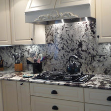 Cream and black kitchen