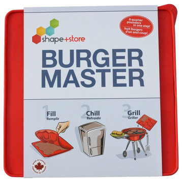 Shape + Store 1860-H-101 Burger Master Burger Press, Red, Plastic