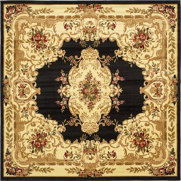 Traditional Royale 10' Square Onyx Area Rug