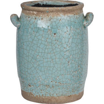 Candia Ceramic Vase Pake Turquoise 11x14"