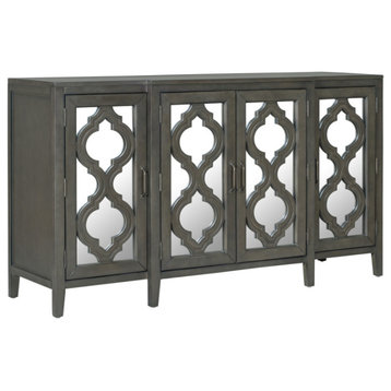 Mirrored Console Table Sideboard for Living Room with 3 Adjustable Shelves