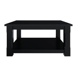 Sierra Living Concepts - Brimson Black Solid Wood 3 Piece Coffee Table Set - Coffee Table Sets