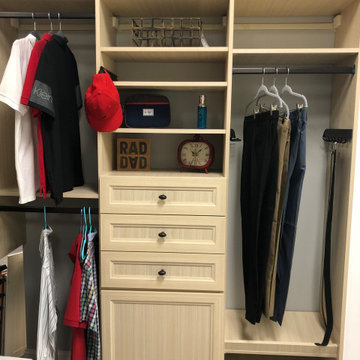 Closet remodeled with nickel rods, curved edges & expanded storage space in VA