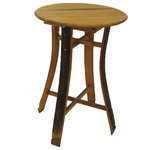 Master Garden Products - Stave Oak Wood Bistro Table, 20"W x 30"H - Our oak bistro table or pub table is made of 100% recycled wine barrel oak staves.  It is tastefully designed and structurally built to last. Traditional mortise and tenon joinery are used throughout the construction and finished with polyethylene semi-cross for a scratch resistant finish. Each used barrel is taken apart, while staves are kiln dried and then re-planed.  Comes disassembled. Easy assembly with simple tools