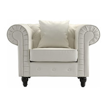 White Leather Accent Chair