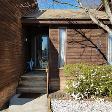 Mothers cedar siding stain project/exterior of home