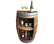 Split Barrel Shelf, handcrafted with reclaimed wine barrel, 36"H x 26"W x 13"D