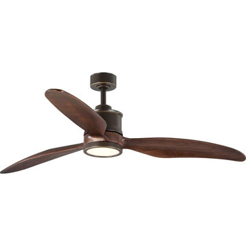 Farris 3-Blade Carved Wood 60" Ceiling Fan, Oil Rubbed Bronze